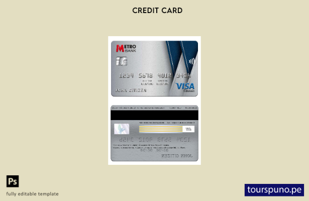 lista para imprimir plantilla de tarjeta clásica visa Metro Bank del Reino Unido